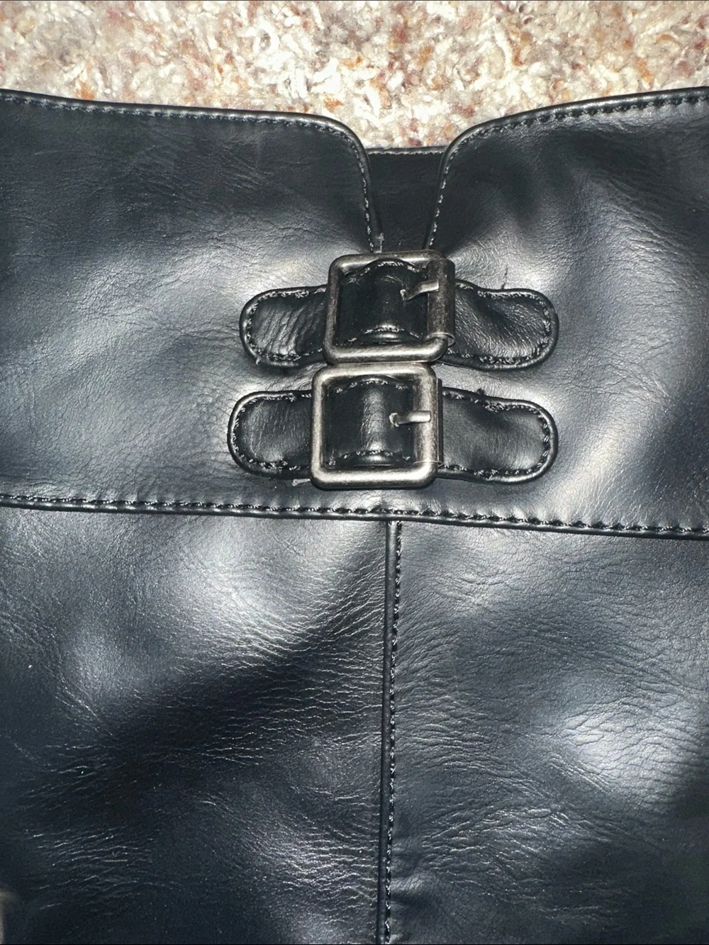 Sugar Black Over-the-Knee Leather Boots